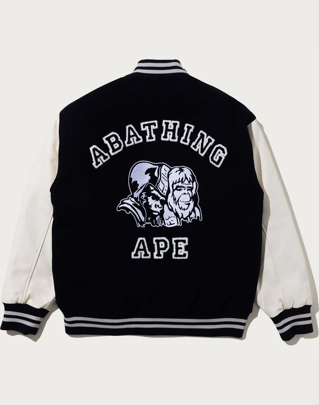 BAPE BY KAZUKI KURAISHI MULTI LOGO VARSITY DOWN JACKET MENS