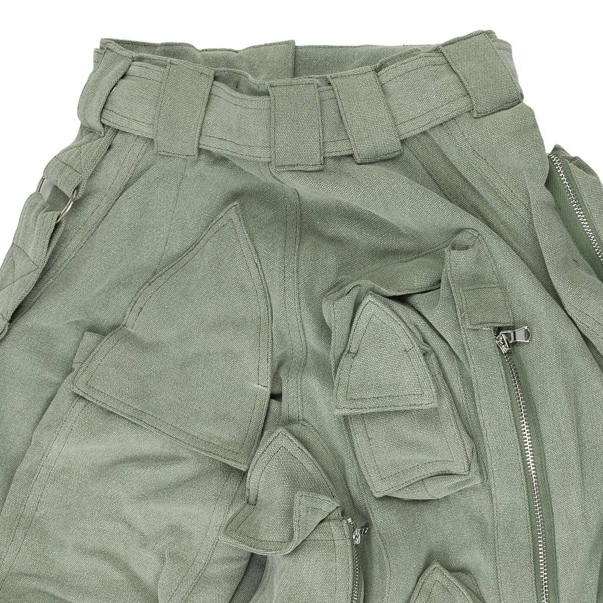 GREEN MULTI POCKET SKIRT