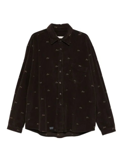 ERL corduroy logo-embroidered shirt jacket