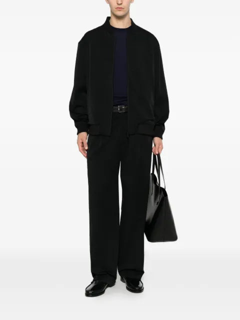 Karl Lagerfeld ribbed-trim zip-up jacket