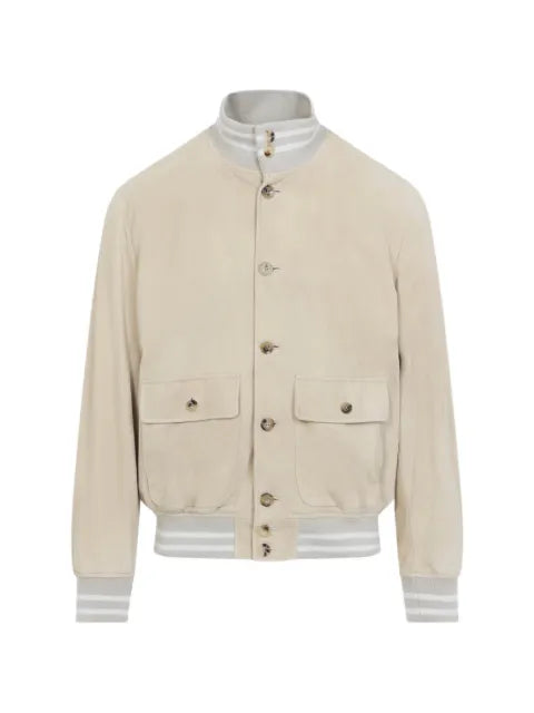 Ralph Lauren Purple Label suede bomber jacket