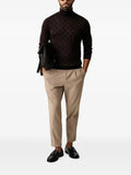 Karl Lagerfeld monogram-knit roll-neck sweater