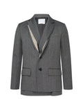 sacai layered-panel wool jacket