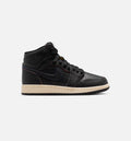 Air Jordan 1 Retro High OG Grade School Sneakers - Black / Black / Light Beige