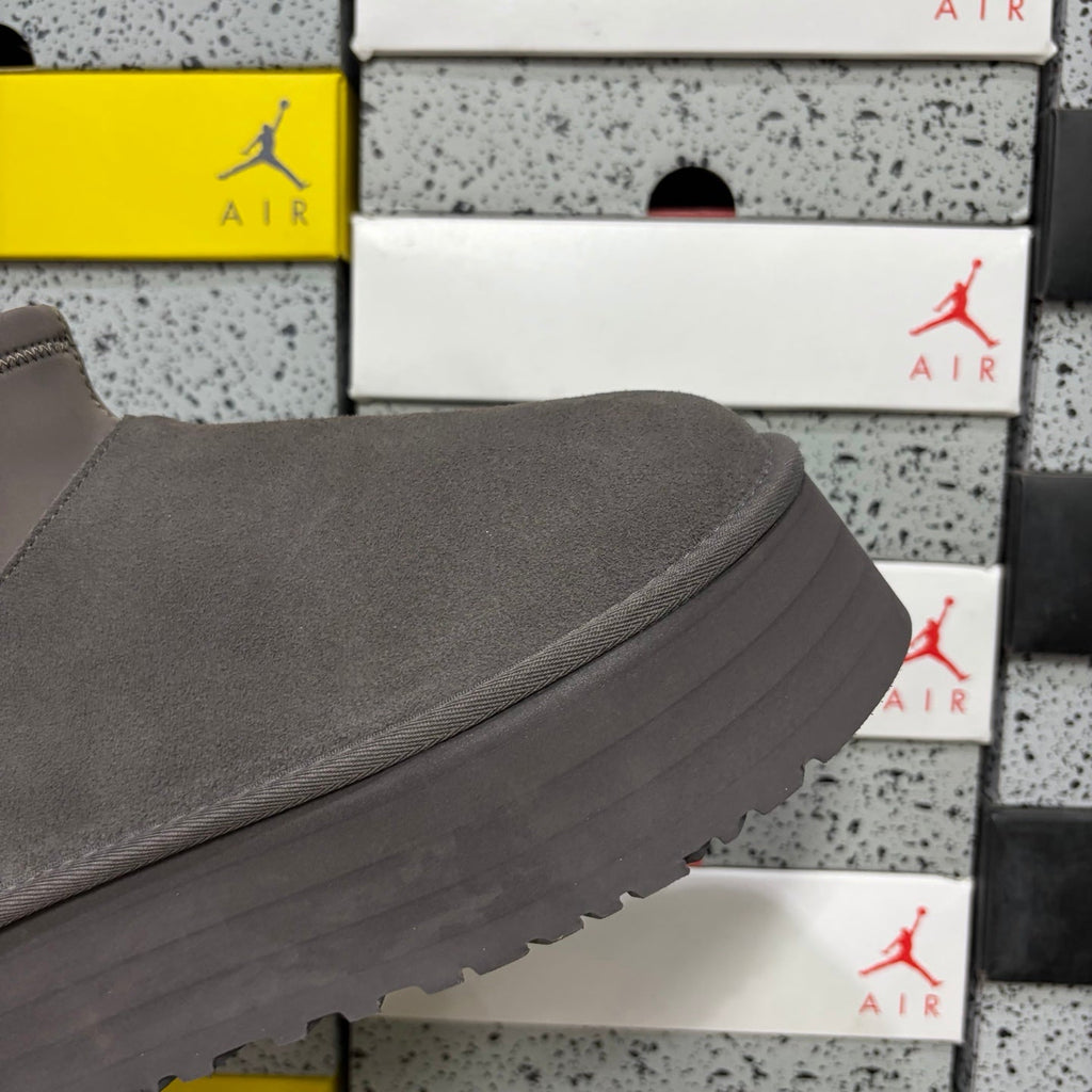 UGG Classic Ultra Mini Platform Boot – Women’s Suede Ankle Boot with Neoprene Collar in Charcoal