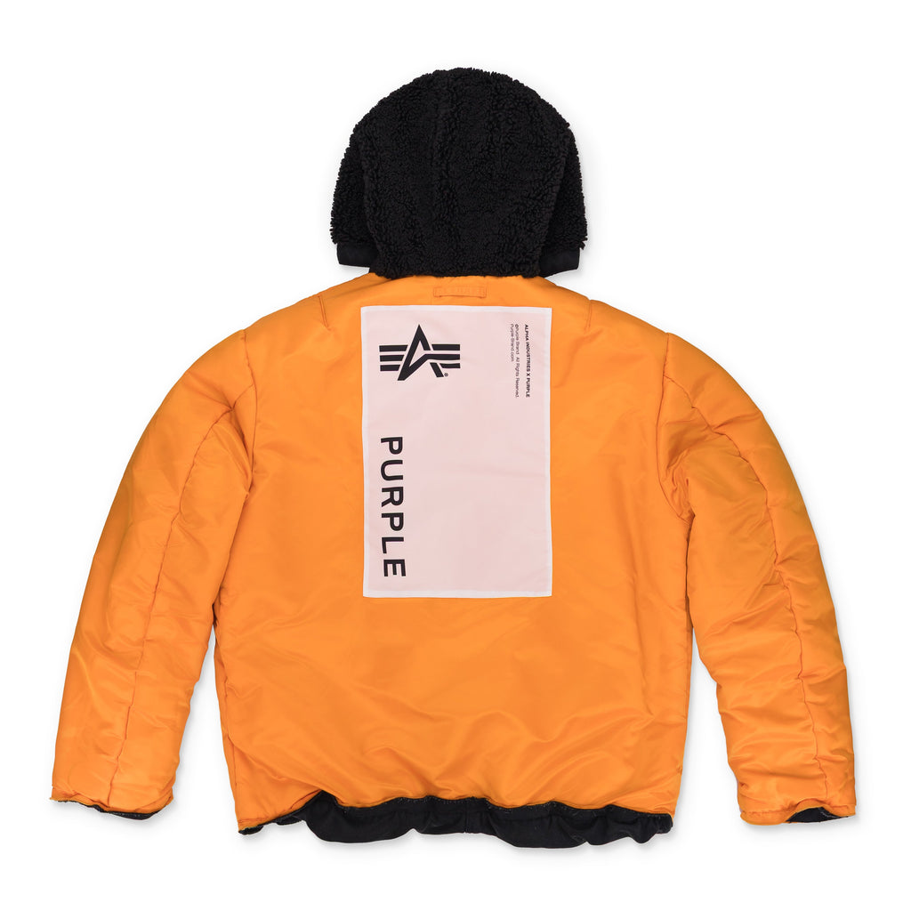 Black x Alpha Hooded Bomber