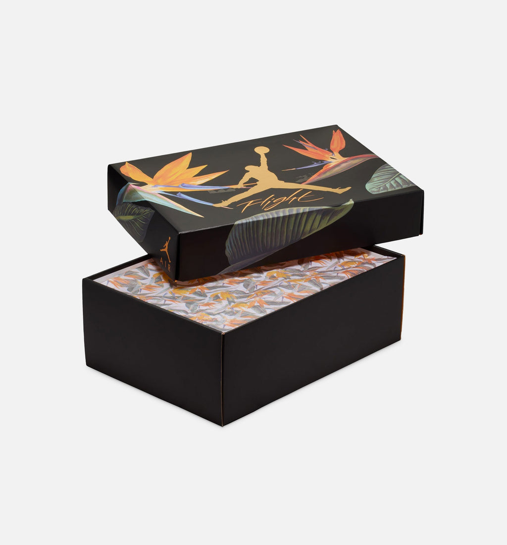 Air Jordan 4 Retro Birds of Paradise Women's Sneakers - Coconut Milk / Metallic Gold / Muslin / Bright Mango / Sundial / Black
