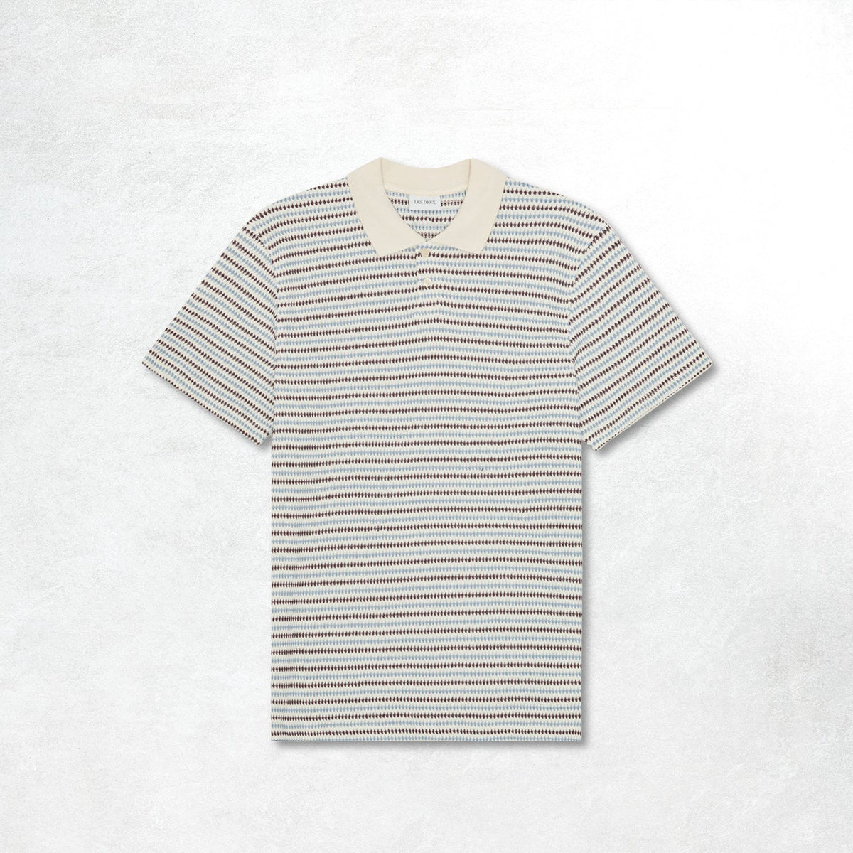 Les Deux Knitted Stripe Polo: Eggnog White