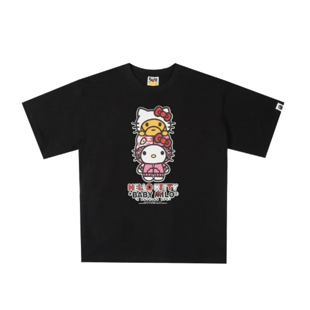 BAPE Baby Milo X Hello Kitty Graphic Tee Loose Unisex Couple T-Shirt