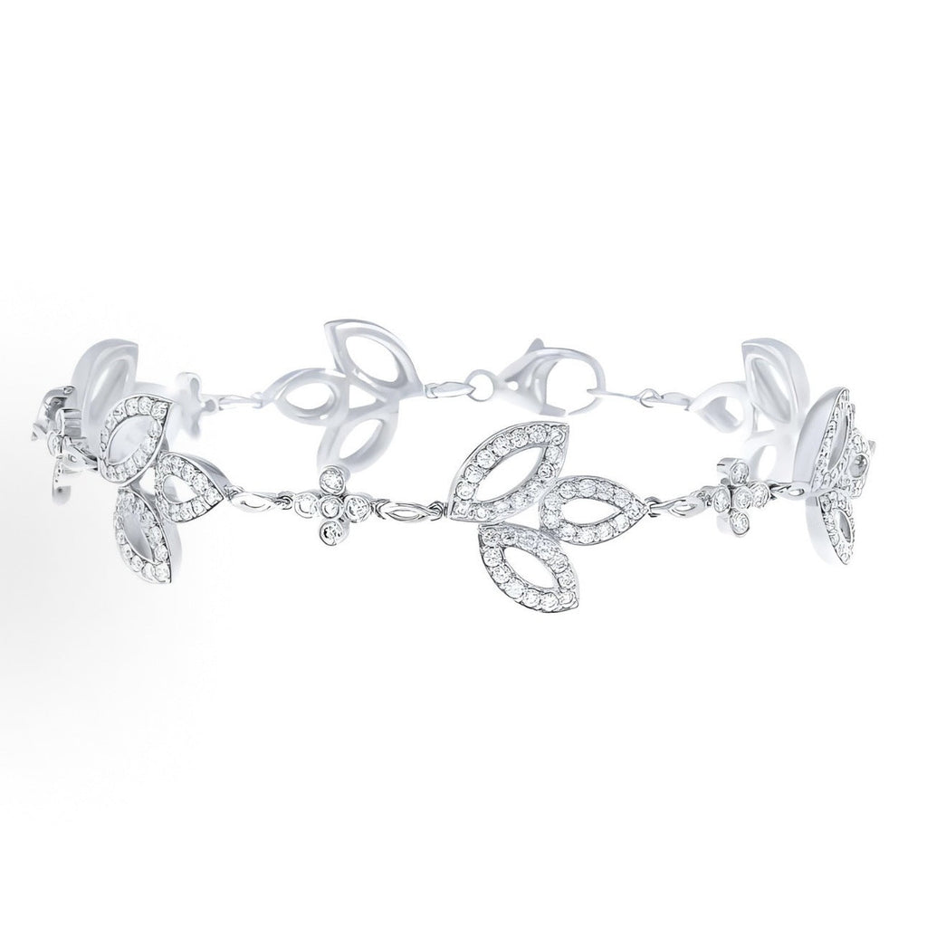 Harry Winston Style Leaf Cubic Zirconia Bracelet