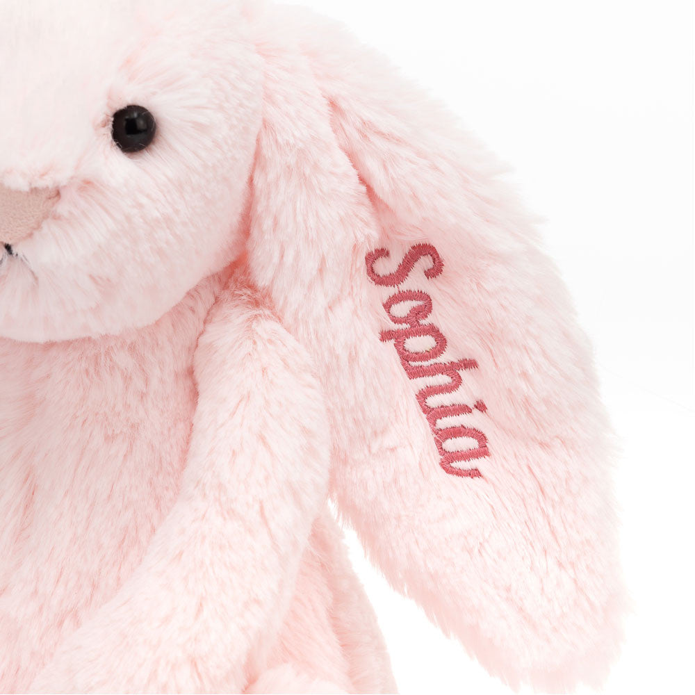 Personalized Bashful Pink Bunny Medium