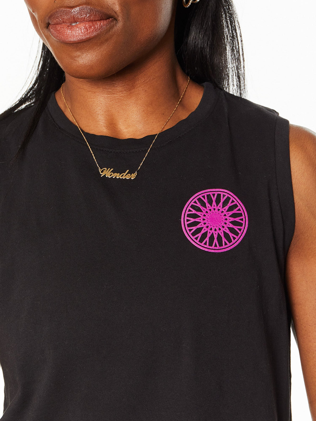 Black Call Letter Renee Tank