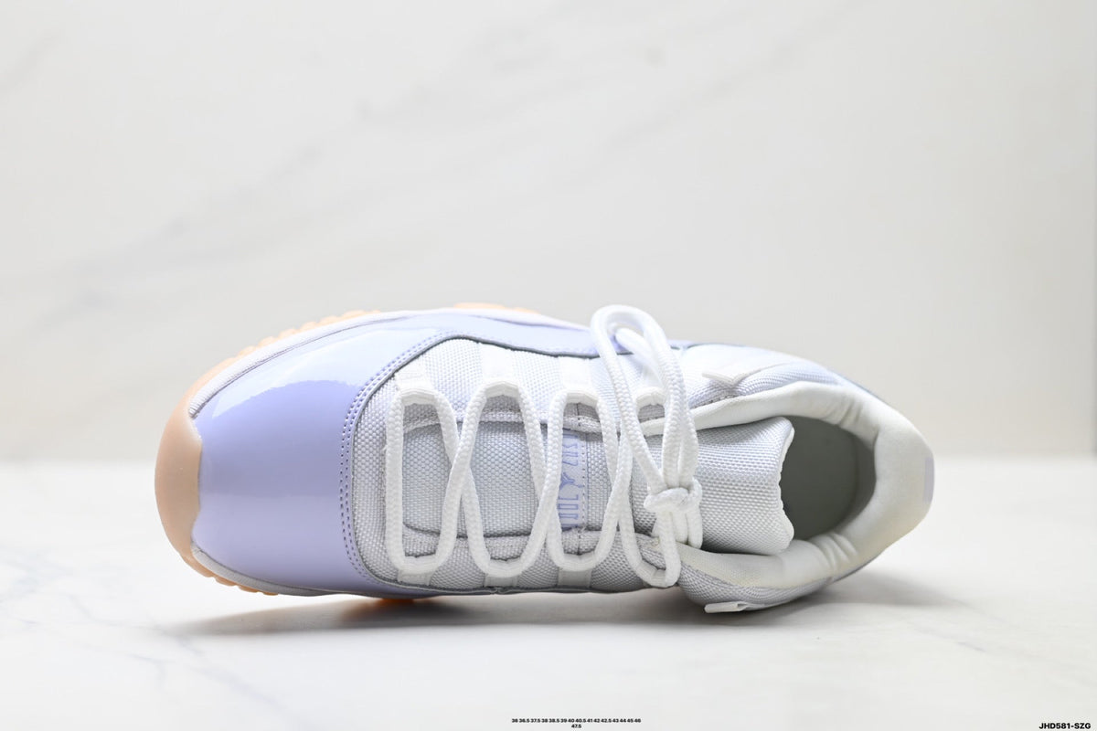 Air Jordan 11 Retro White Lavender and Gum Unisex Sneakers Style 17