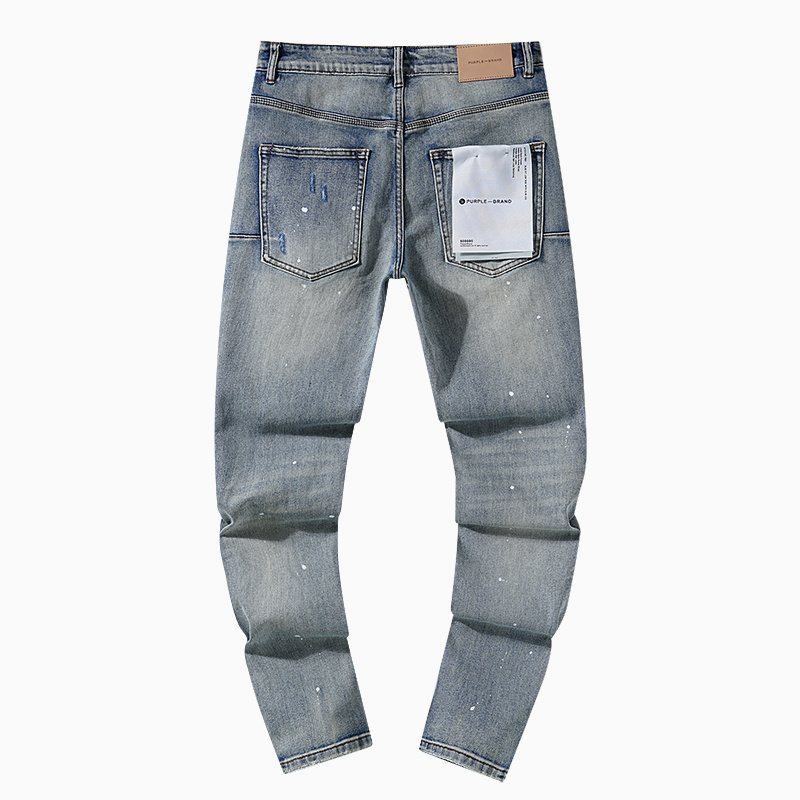 Purple Brand Paint Splatter Distressed Jeans