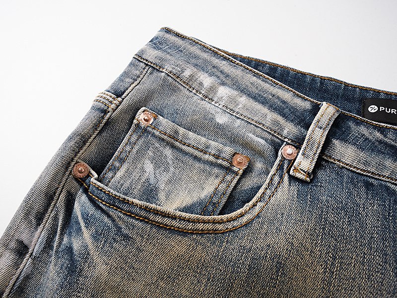 Purple Brand Washed Blue Paint Splatter Distressed Jeans