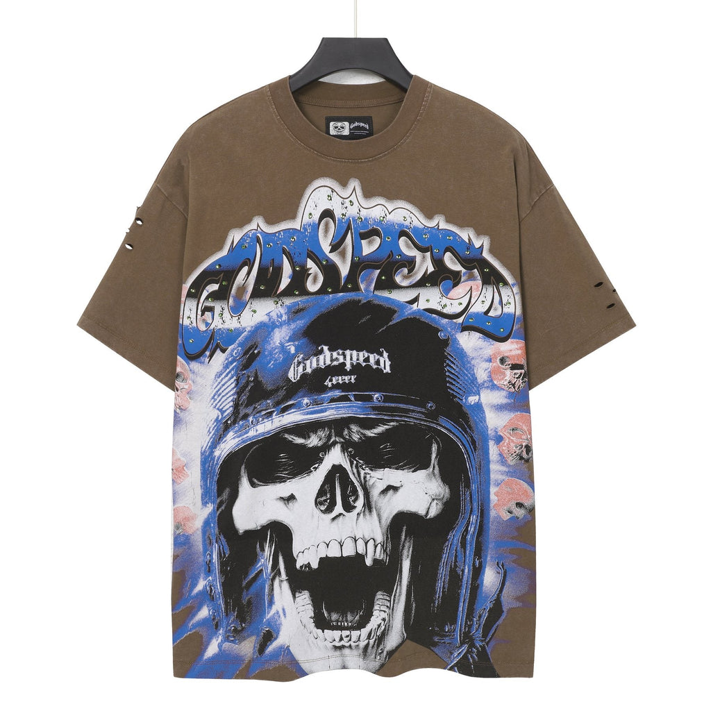 Godspeed Born to Raise Hell Distressed Graphic T-Shirt