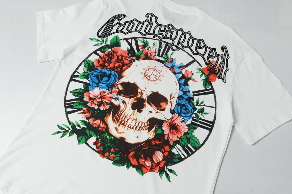 Godspeed Skull & Floral Graphic Short-Sleeve T-Shirt