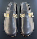 Burberry Men's Black Plaid Buckle Mule Sandals