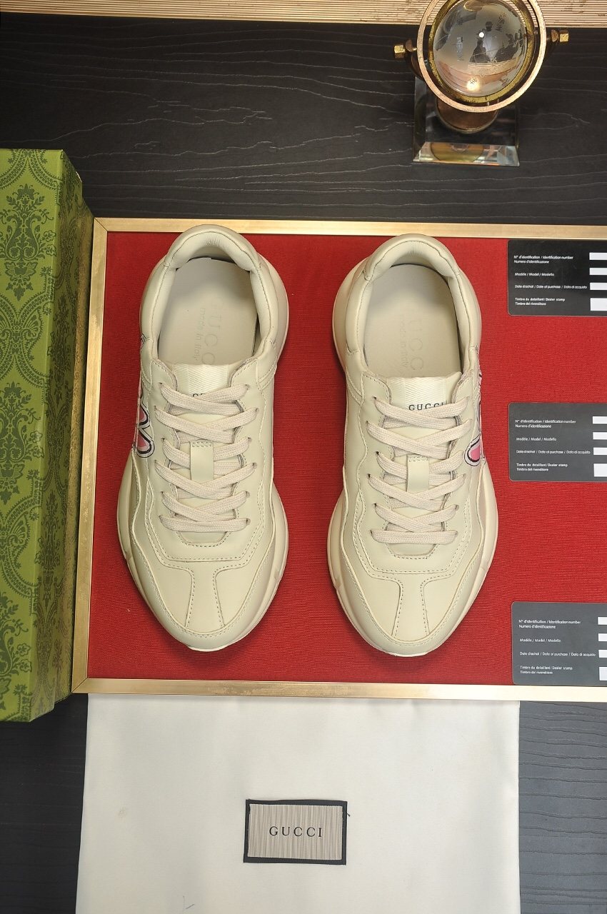 Gucci Ivory Pink Bunny Graphic Chunky Sneakers