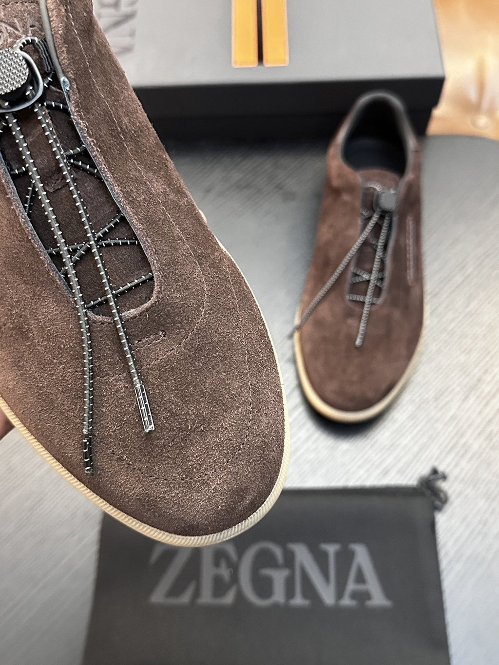 Zegna Triple Stitch Slip-On Sneakers - Suede And Leather Upper