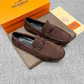 Hermès Suede-Look Driving Loafers