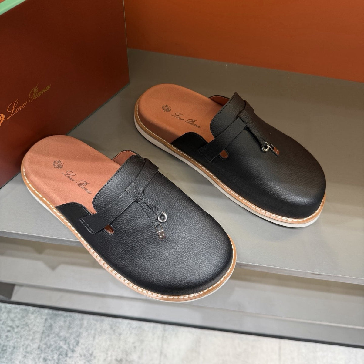 Loro Piana Textured Mule Loafers