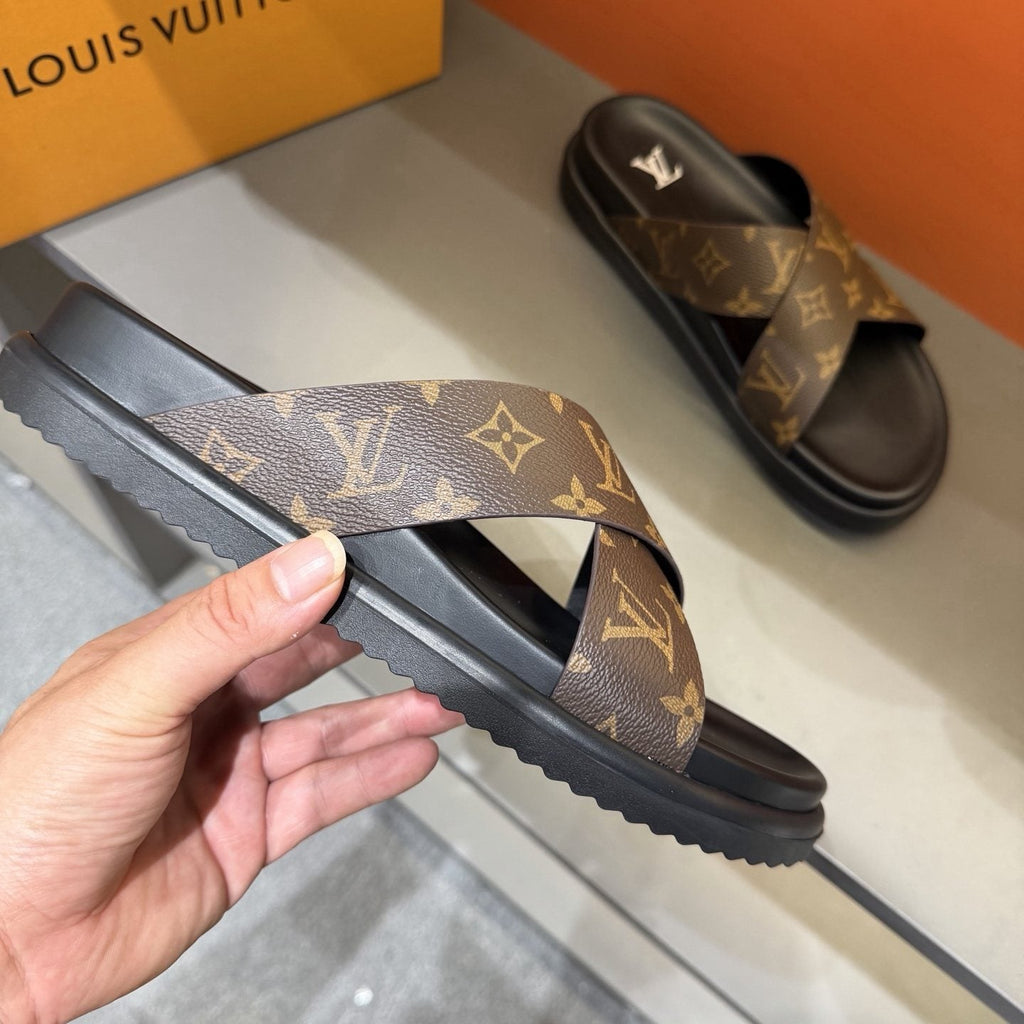 Louis Vuitton Crossover Slide Sandals - Open-Toe, Slip-On Construction