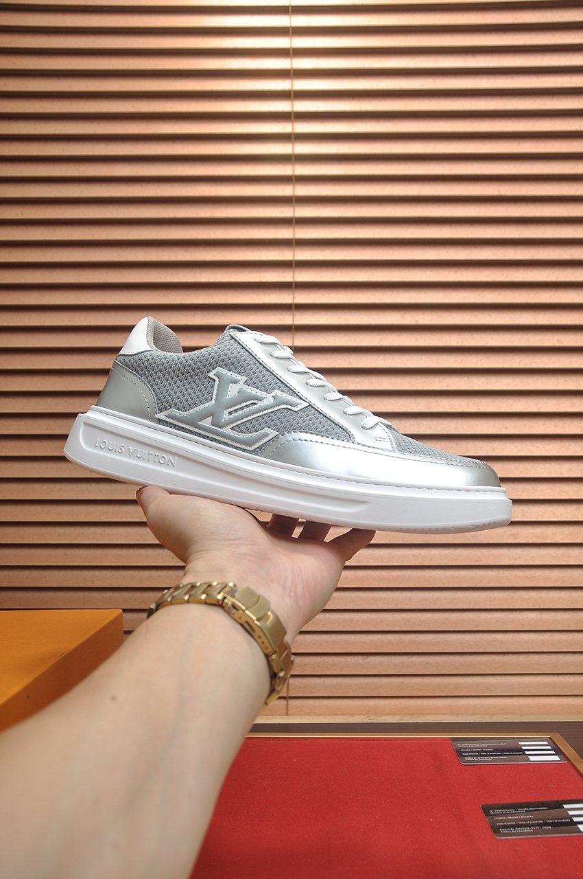 Louis Vuitton Men's Metallic Panel Low-Top Sneakers
