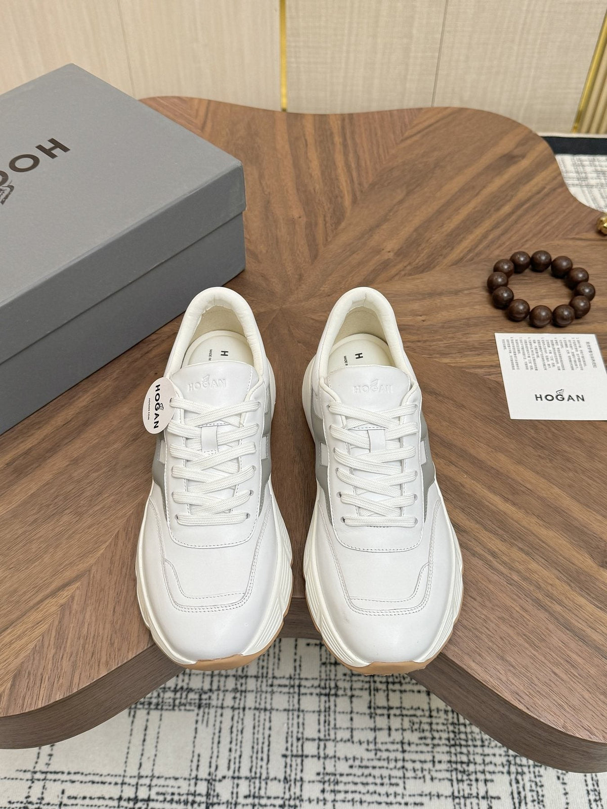 Hogan H-Stripes Platform Sneakers - Smooth Leather Upper