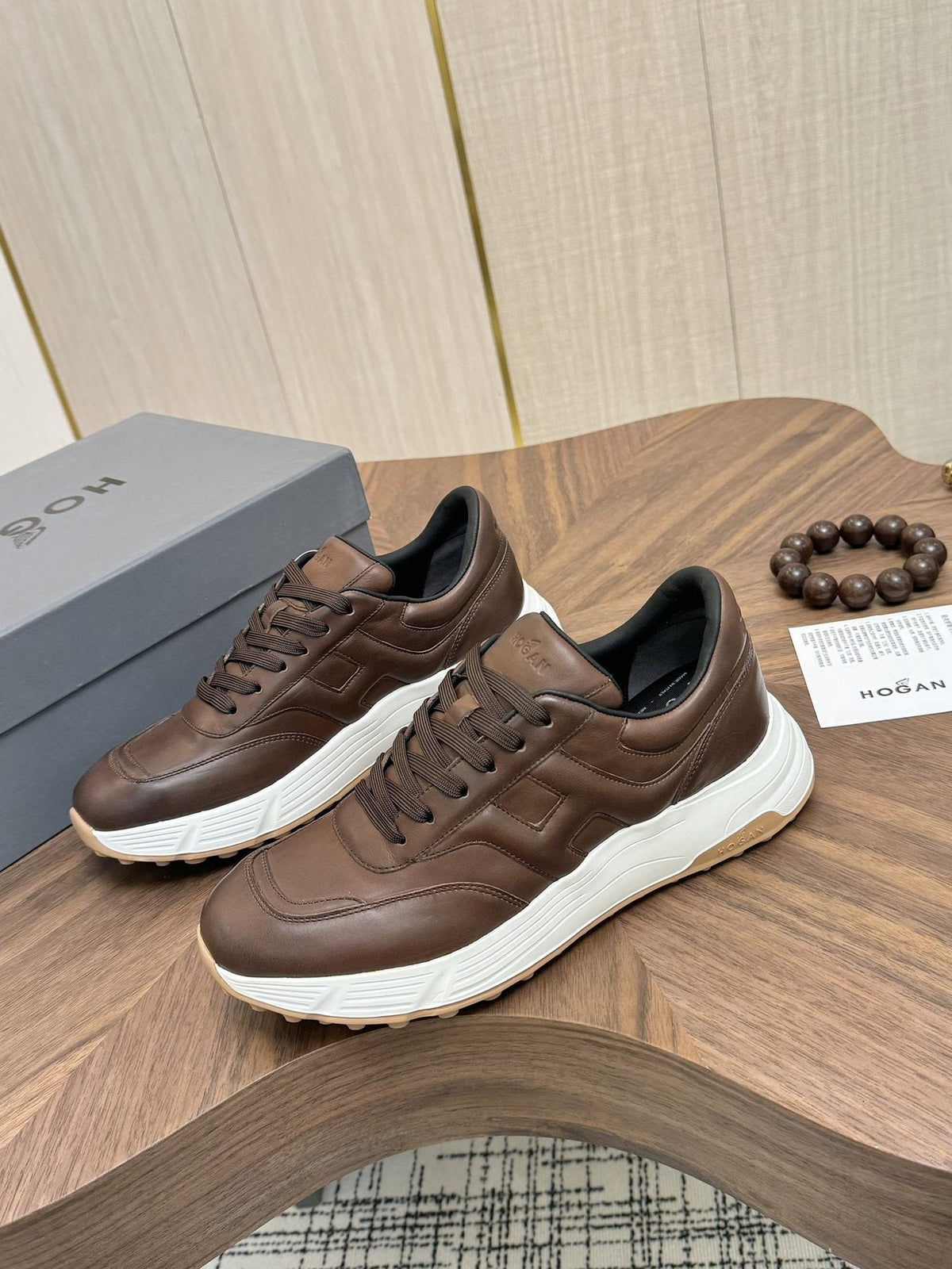 Hogan H-Stripes Platform Sneakers - Smooth Leather Upper