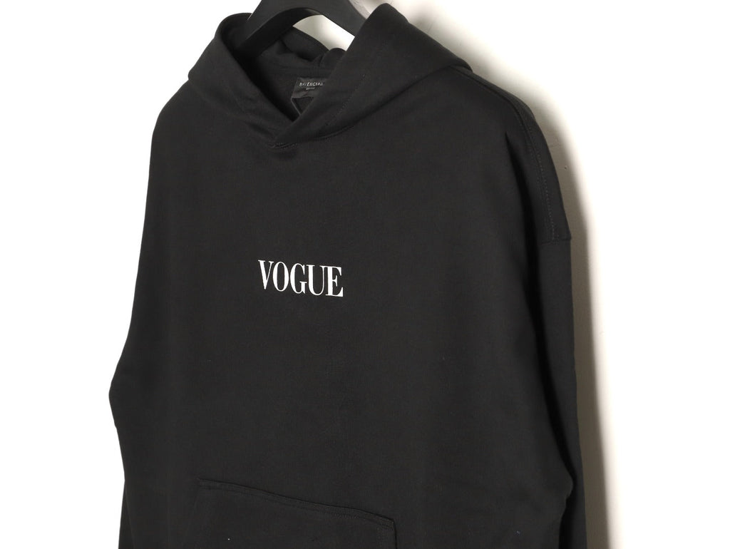 Balenciaga Vogue-Print Tower Graphic Hoodie - Black